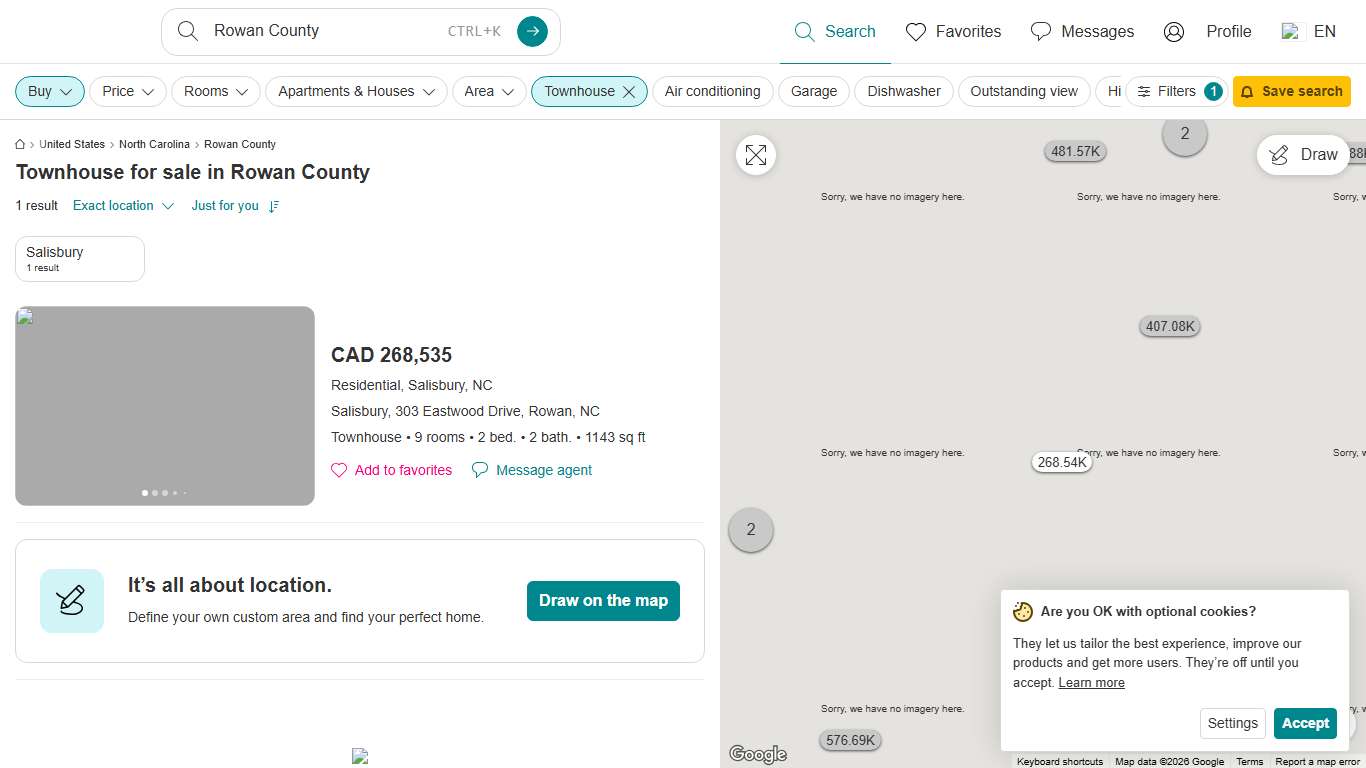 1 Townhouse for Sale in Rowan County Properstar