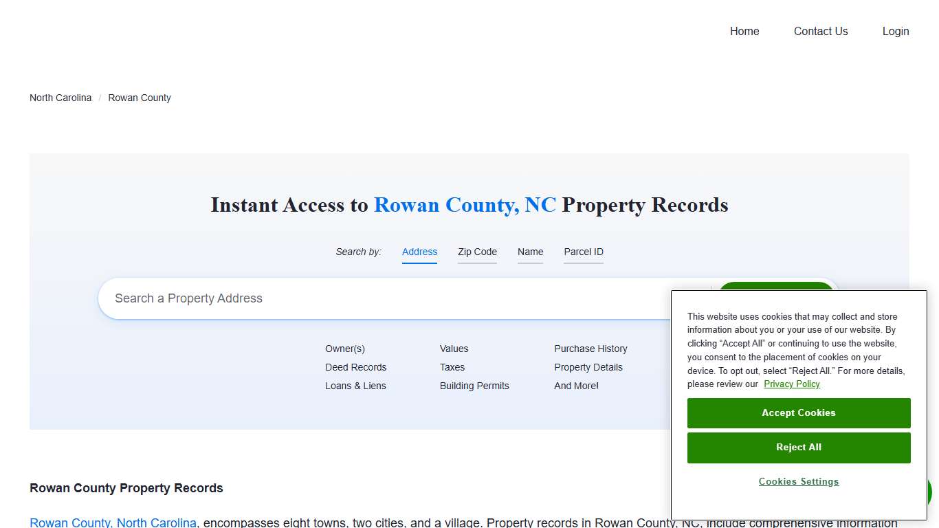 Rowan County, NC Property Records Owners, Deeds, Permits